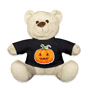 Fröhlicher Halloween Kürbis Sticker - Teddy - Schwarz - Vorne