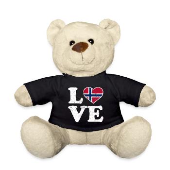 Love - Norway Flag - Norge - Norwegen - Teddy Bear - black - Front