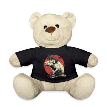 Punkrock Ratte - Teddy - Schwarz - Vorne