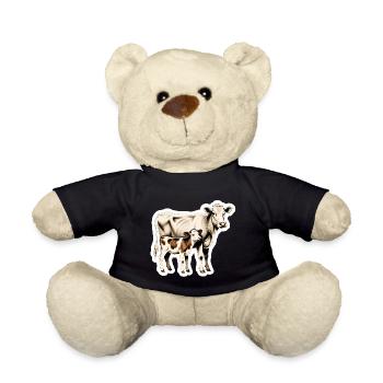 Kuh mit Kalb – Zeitlose Bauernhof-Illustration - Teddy - Schwarz - Vorne