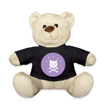 Jolly Roger Punk Katze in  Lila Kreis - Teddy - Schwarz - Vorne