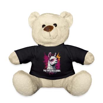 Cool llama alpaca - Teddy Bear - black - Front