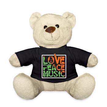 Amour Paix Musique - Nounours - noir - Devant