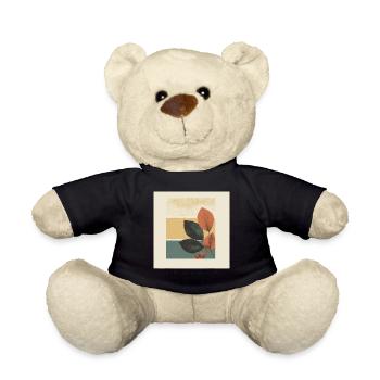Autumn Leaf Block Collage - Teddy Bear - black - Front