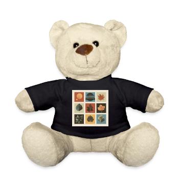 Herbstblatt Mosaik Gitter - Teddy - Schwarz - Vorne