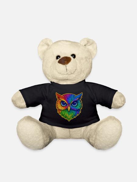 Eule | Waldkauz | Regenbogen Eulenzauber - Teddy - Schwarz