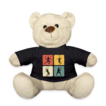 Tennis Retro Joueur de tennis T-shirt Jouer au tennis - Nounours - noir - Devant