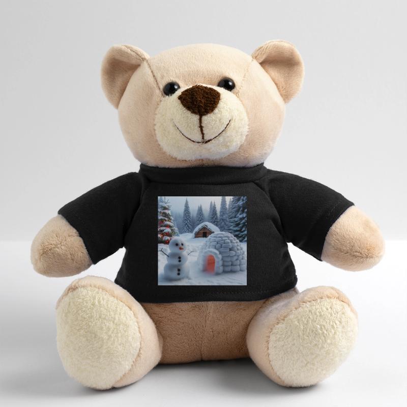 Winter landscape with snowman and igloo Teddy Bear