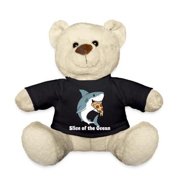 Hai beißt Pizza - Teddy - Schwarz - Vorne