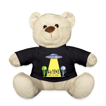 Grün oder grau außerirdisch? - Teddy - Schwarz - Vorne