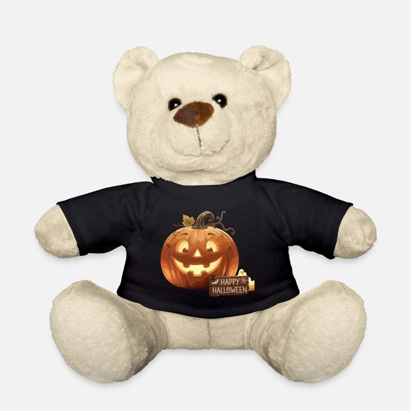 Happy Halloween Pumpkin - Teddy Bear - black