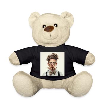 Vintage Nerd Portrait mit Bowtie Brille  - Teddy - Schwarz - Vorne