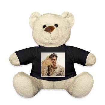 Beige portrait with leather straps - Teddy Bear - black - Front