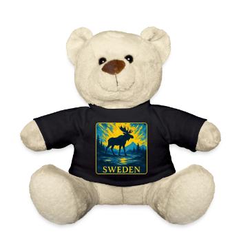 Schweden Elch Silhouette Design - Teddy - Schwarz - Vorne