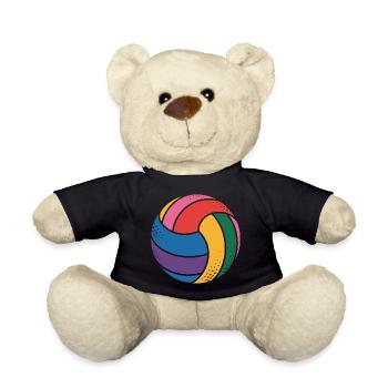 Colorful volleyball for sports lovers - Teddy Bear - black - Front