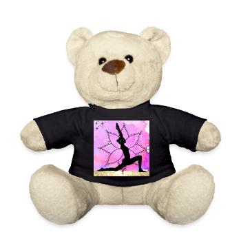 Yoga Silhouette on Mandala - Teddy Bear - black - Front
