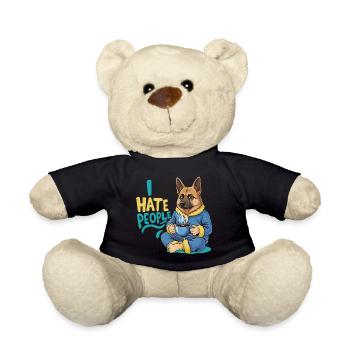 Shepherd Coffee Morning Grouch Funny Dog - Teddy Bear - black - Front
