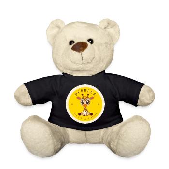 Cute Giraffe in Stamp Motif, Zoo Animal Safari Animal - Teddy Bear - black - Front