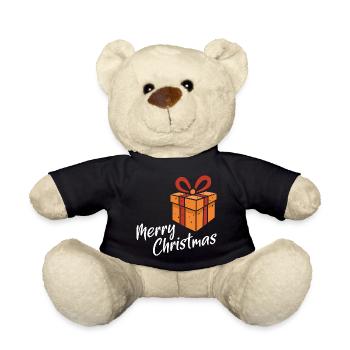 Merry Christmas Gift Design - Teddy - Schwarz - Vorne