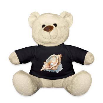 Aquarell Muschel mit Perle - Teddy - Schwarz - Vorne