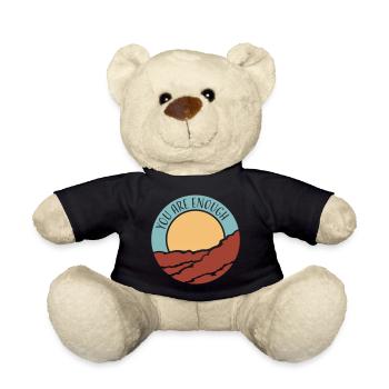 You Are Enough Self Love Motivational Quote - Teddy Bear - black - Front