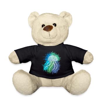 Zentangle Jellyfish - Teddy Bear - black - Front
