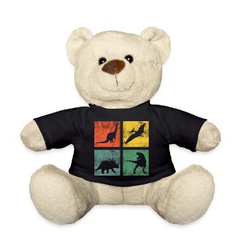 Dinosaur Dino Dinos Tyrannosaurus Triceratops - Teddy Bear - black - Front