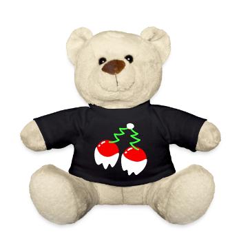 Kirsche – Weihnachten - Teddy - Schwarz - Vorne