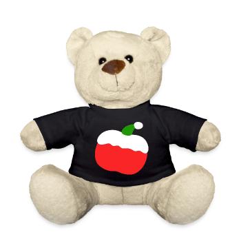 Apfel – Weihnachten - Teddy - Schwarz - Vorne