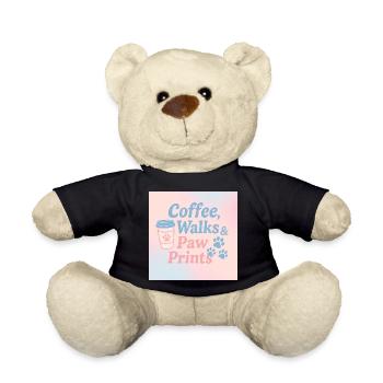 Coffee, Walks & Paw Prints - Teddy Bear - black - Front