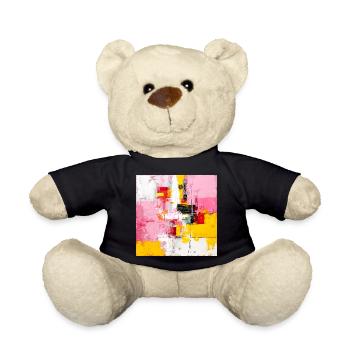 Abstrakte Farbblöcke Pink Gelb - Teddy - Schwarz - Vorne