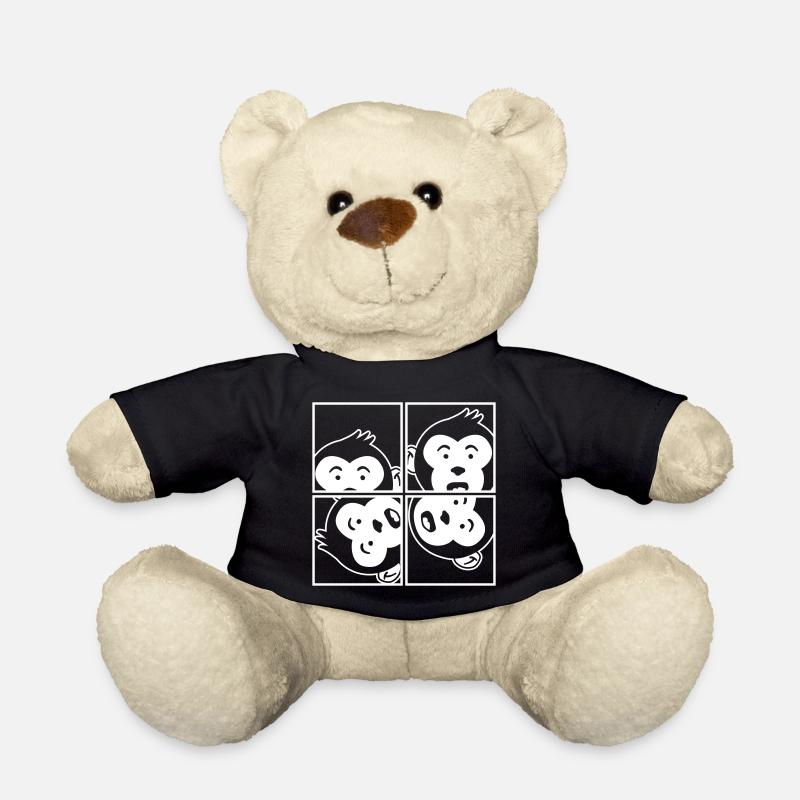 Affe im Bilderrahmen – Banane Dschungel Fotokunst - Teddy - Schwarz