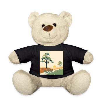 Pastell-Sonnenuntergangsbäume - Teddy - Schwarz - Vorne