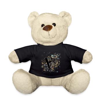 Gespritzter Snowboarder Blau Beige - Teddy - Schwarz - Vorne