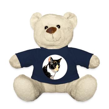 Chat Portrait Cercle Contraste - Nounours - bleu marine - Devant
