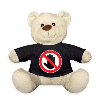 Vorsicht nicht berühren, Nicht anfassen Symbol - Teddy - Schwarz - Vorne