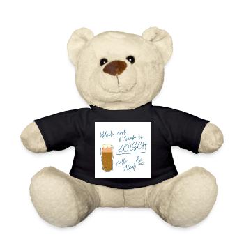 Bleib cool Kölsch Design, Karneval ein Leben lang  - Teddy - Schwarz - Vorne