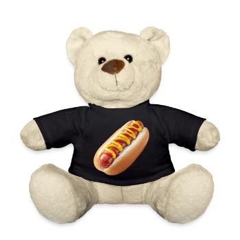 Hot Dog, Viennese Sausage, Sausage - Teddy Bear - black - Front
