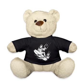 Kite surfing, seawater, wind, riding fun - Teddy Bear - black - Front