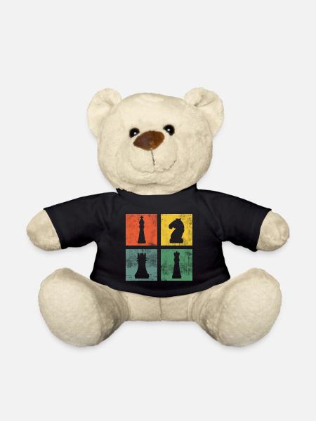 Schach Schachfigur Schachfiguren Schachspieler - Teddy - Schwarz