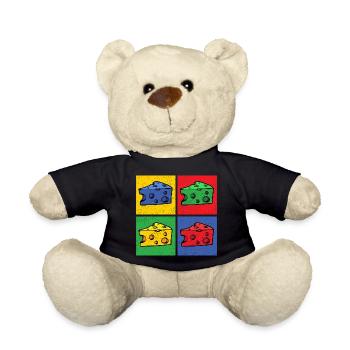 Cheese Pop Art Popart Cheese Piece Cheese Corner - Teddy Bear - black - Front
