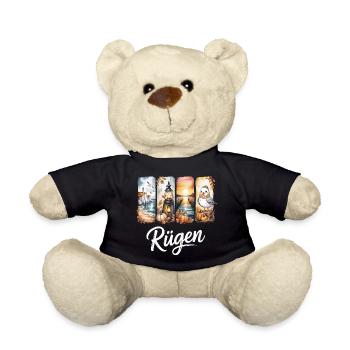 Rügen Baltic Sea Lighthouse Seagull - Teddy Bear - black - Front