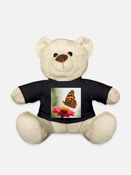 Schmetterling auf einer rosa Blume - Teddy - Schwarz