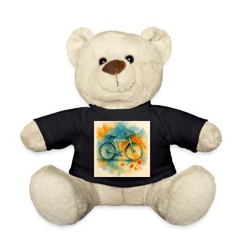 Aquarell, Fahrrad in Farbexplosion - Teddy - Schwarz - Vorne