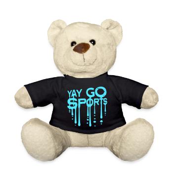 Yay Go Sports Sarkastisch Lustig Anti Sport Humor - Teddy - Schwarz - Vorne