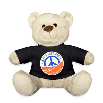 Protect Your Peace Mental Health Mindfulness - Teddy Bear - black - Front