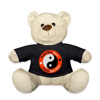 Protect Your Peace Mental Health Mindfulness - Teddy Bear - black - Front