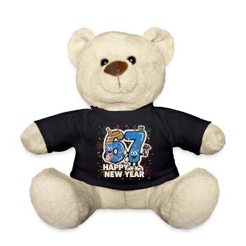 67 Six Seven 6-7 Silvester 2026 Lustig Geschenk - Teddy - Schwarz - Vorne