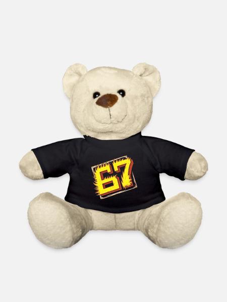 Flaming 67 Brainrot  Emblem - Teddy Bear - black
