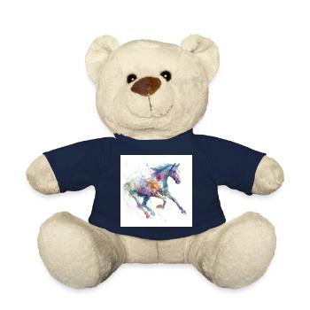 Vivid Watercolor Horse - Teddy Bear - french navy - Front